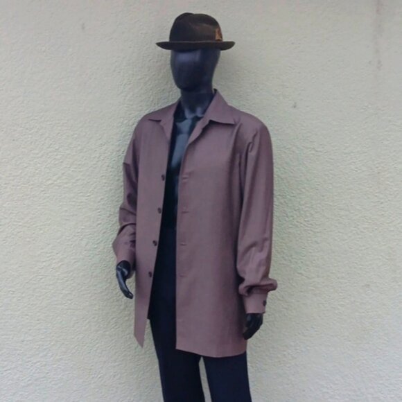 BOSS, HUGO BOSS MEN'S VINTAGE (5) BUTTON LUXURY LIGHT TRENCH COAT